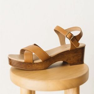 Able Mika Clog Sandal, Cognac, Size 10 (outdoor wedding)